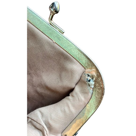 Vintage JR Miami Petite Point Tapestry Clutch Evening Bag Chain Handle 1950 - Picture 10 of 14